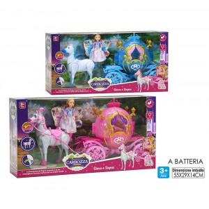 PRINCIPESSA CON CARROZZA E CAVALLO B/O 2ASS