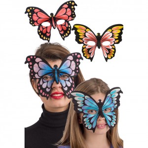 MASCHERA FARFALLA FANTASIA BIMBA IN TESSUTO COL.ASS. IN BUSTA C/CAV.