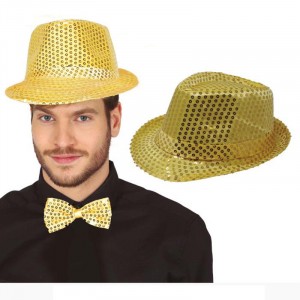 CAPPELLO GANGSTER PAILLETTES ORO