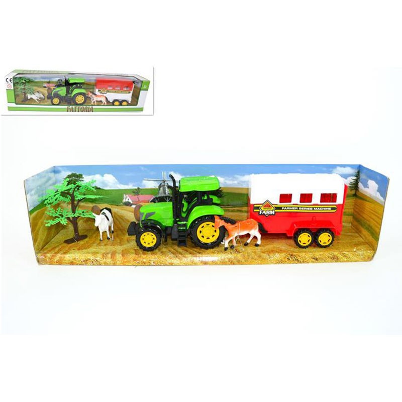 TRATTORE CON CARRELLO PER ANIMALI A FRIZIONE