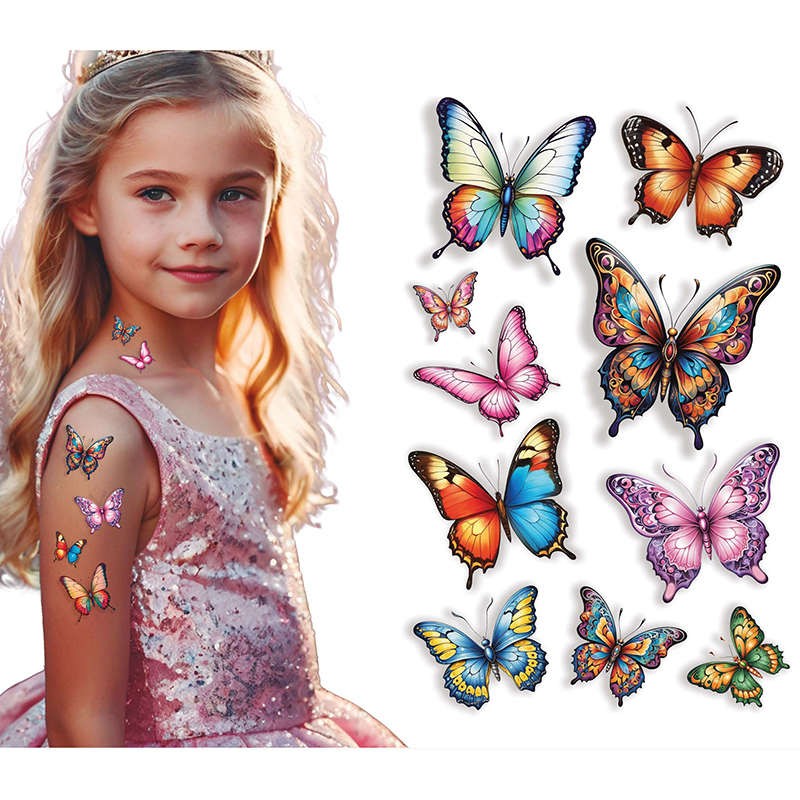 FOGLIO TATUAGGI FARFALLA 14X30 CM