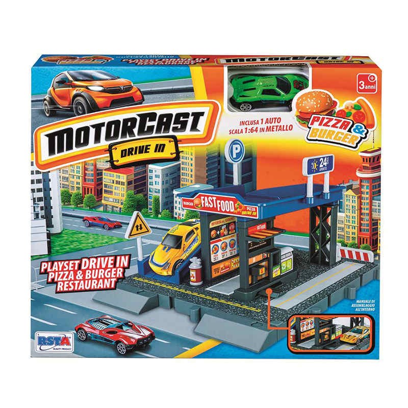 PLAYSET MOTORCAST DRIVE IN CON AUTO DIE CAST
