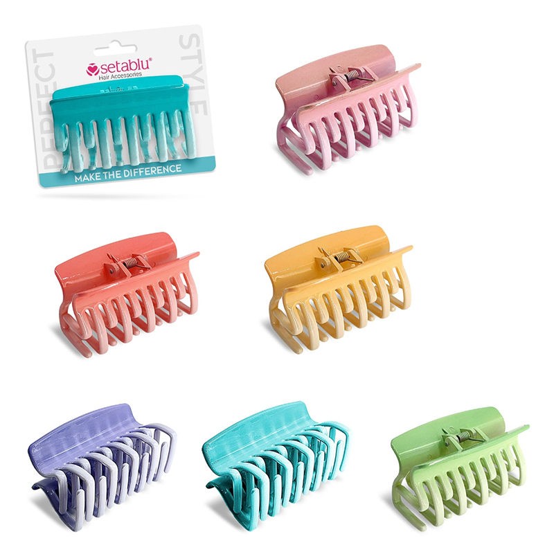 PINZA CAPELLI 8 CM VARI COLORI CON CAVALLOTTO