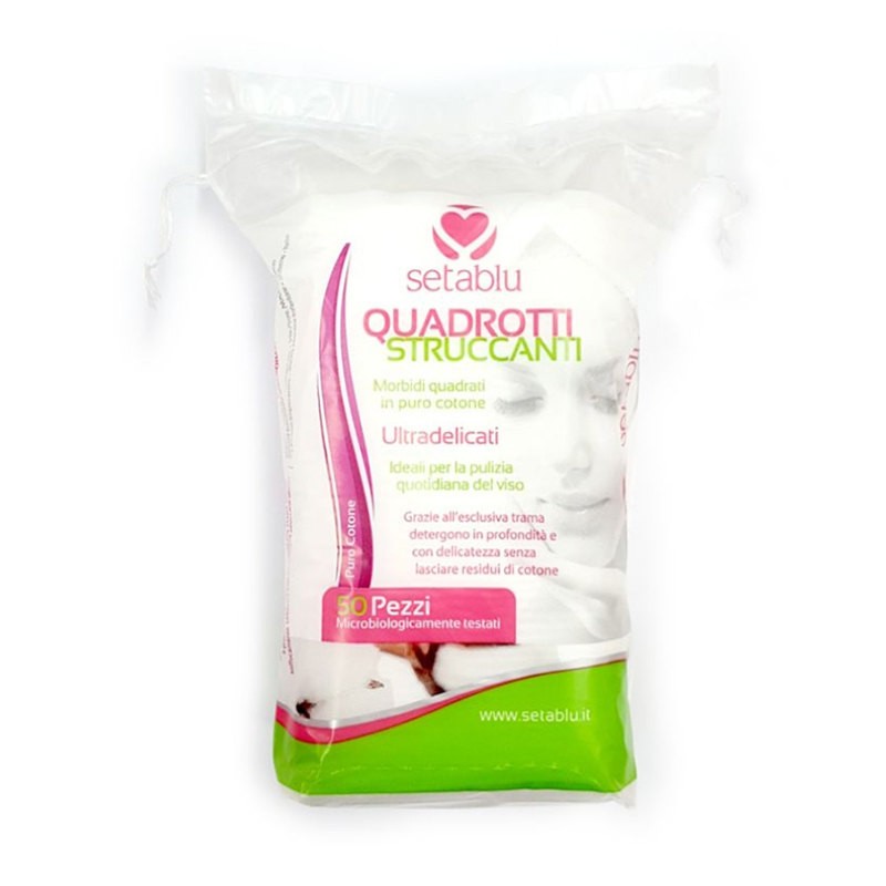 QUADROTTI STRUCCANTI 50 PZ IN PURO COTONE
