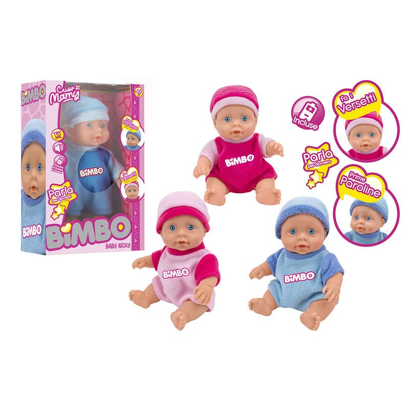 BAMBOLOTTO 21CM C/ SUONI 4 COLORI