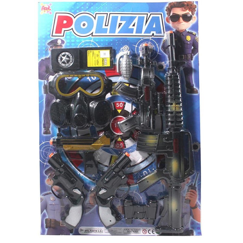 BLISTER FUCILE POLIZIA +4 PISTOLE