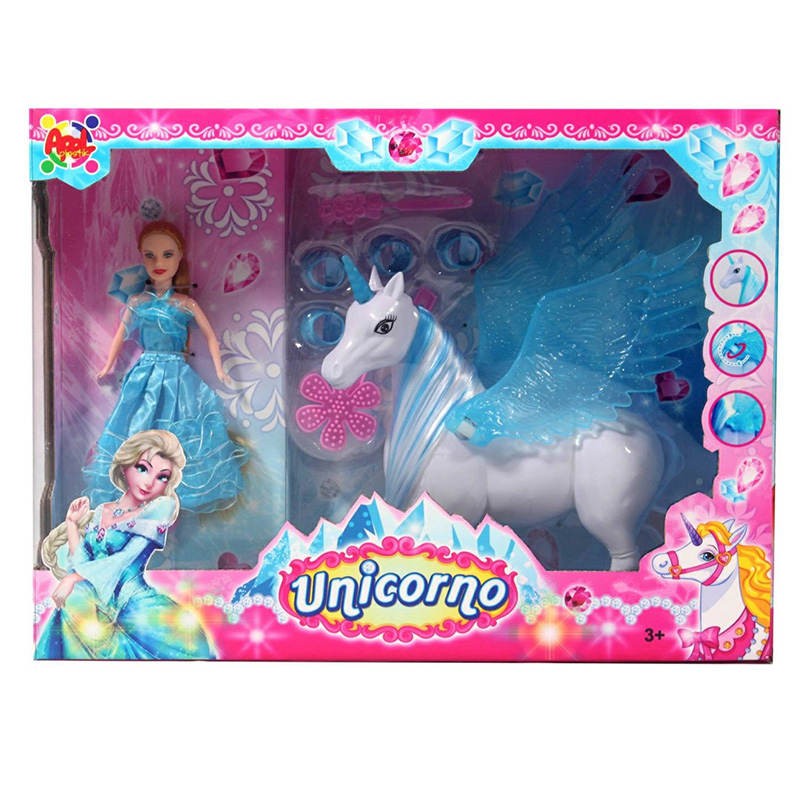 SET CAVALLINO ALATO CON PRINCIPESSE