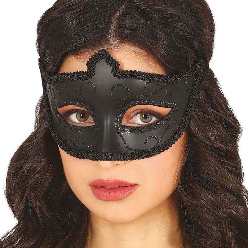 MASCHERA NERA CON GLITTER