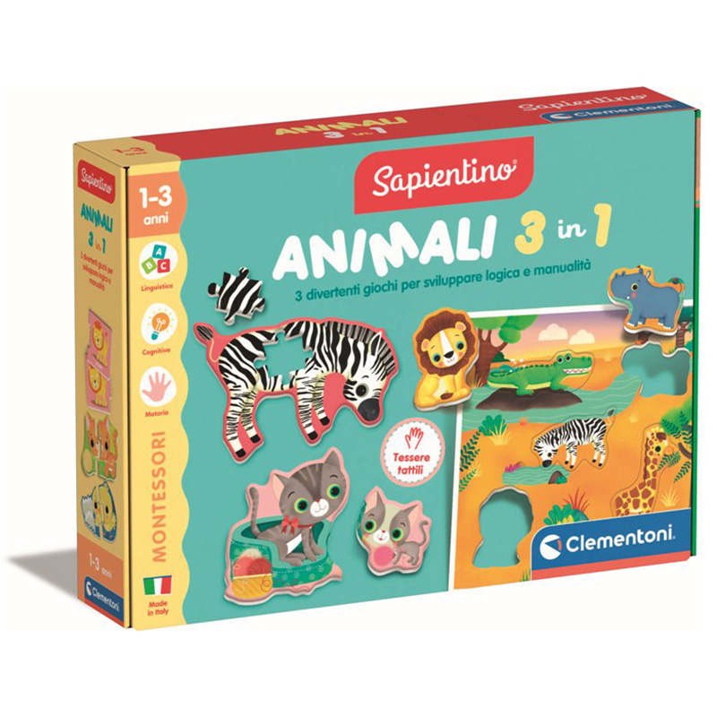 MONTESSORI BABY GLI ANIMALI 3 IN 1 CLEMENTONI