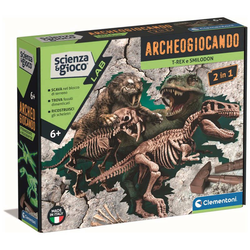 ARCHEOGIOCANDO T-REX E SMILODON 2IN1 CLEMENTONI