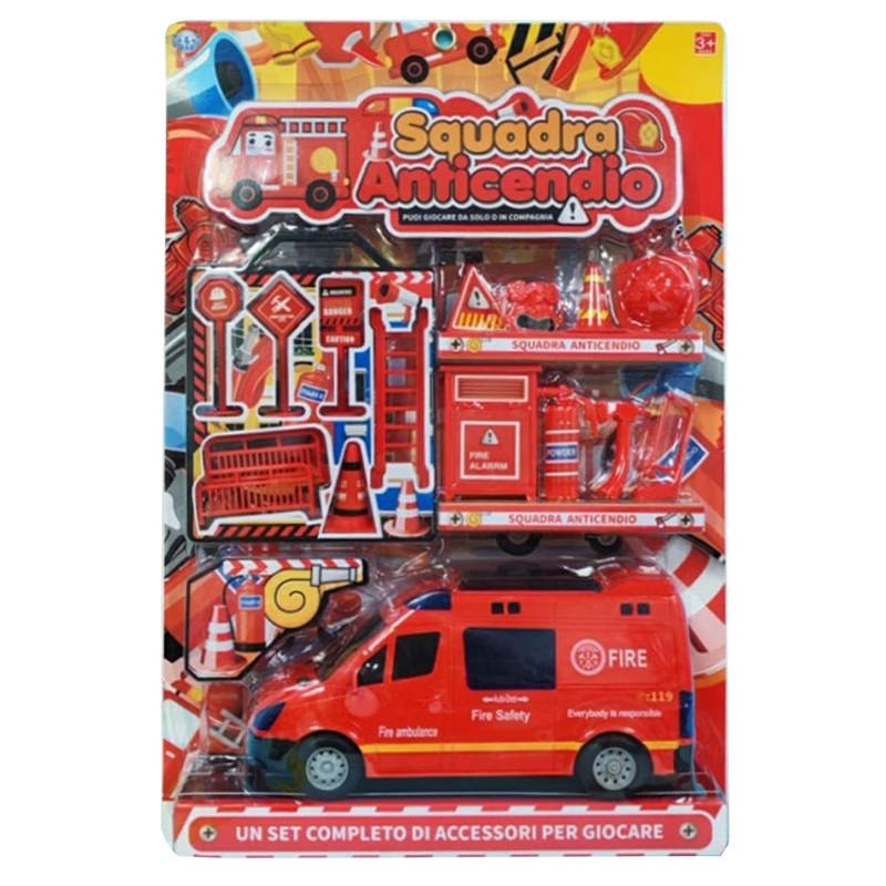 BLISTER SET CAMION POMPIERI CON ACCESSORI
