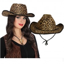 CAPPELLO COWBOY LEOPARDATO IN FELTRO
