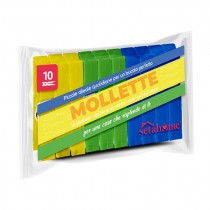 MOLLETTE BUCATO PLASTICA 10 PZ COL ASS