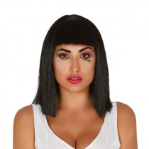 PARRUCCA CASCHETTO NERA LISCIA CLEOPATRA SENZA COPRICAPO