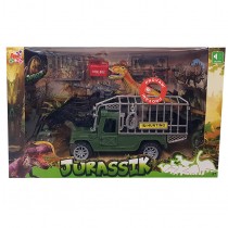 SET AUTOMEZZO JUNGLA DINOSAURO PERSONAGGI E ACC. CON SUONO