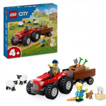 LEGO CITY TRATTORE AGRICOLO ROSSO CON RIMORCHIO E PECORE 60461