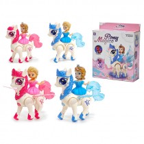 PONY B/O LUMINOSO MUSICALE 4ASS 23 CM