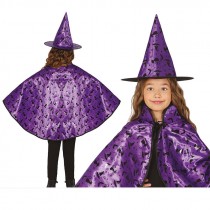 SET STREGA CAPPELLO MANTELLO 50 CM BAMBINA