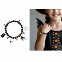 BRACCIALLE NERO CON FIGURE HALLOWEEN