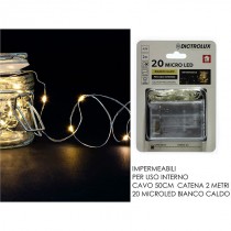 FILO NUDO 20 MICROLED B/O BIANCO CALDO 2 METRI