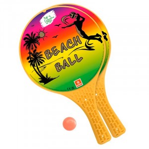 RACCHETTA RAINBOW CON PALLINA 3 ASS