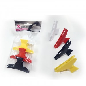 PINZA PARRUCCHIERE 4 PZ VARI COLORI CON CAVALLOTTO