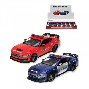 FORD MUSTANG DARK HORSE POLICE/FIREFIGHTER IN DISPLAY KINSMART