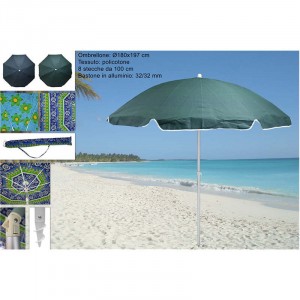 OMBRELLONE 200 ALLUMINIO COTONE DUPLEX  FIBERGLASS 32/32