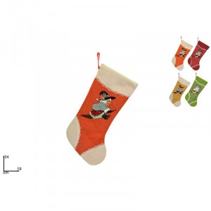 CALZA BEFANA JUTA 4 COLORI 34 CM