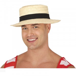 CAPPELLO PAGLIETTA CON FASCIA NERA