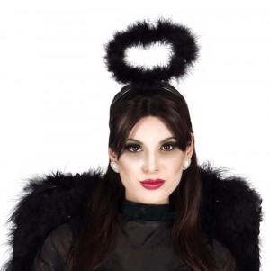 DIADEMA ANGELO NERO PIUME