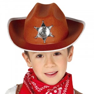 CAPPELLO BAMBINO SCERIFFO MARRONE IN FELTRO