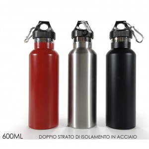 BORRACCIA TERMICA CON MOSCHETTONE 600 ML