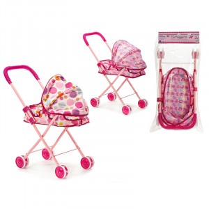 CARROZZINA RICHIUDIBILE ROSA METALLO 2ASS 54X52X26 CM