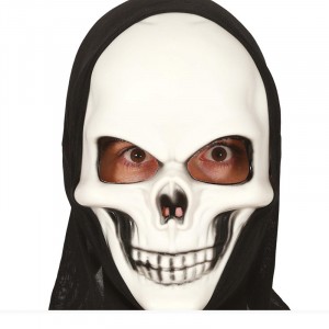 MASCHERA DA TESCHIO CON CAPPUCCIO IN PVC