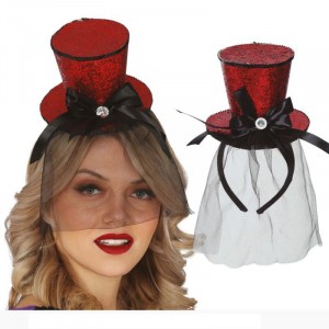 MINI CILINDRO ROSSO CON FIOCCO NERO