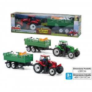 TRATTORE A FRIZIONE CON RIMORCHIO E ANIMALI