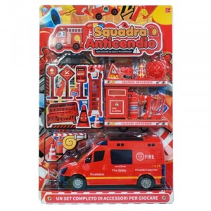 BLISTER SET CAMION POMPIERI CON ACCESSORI